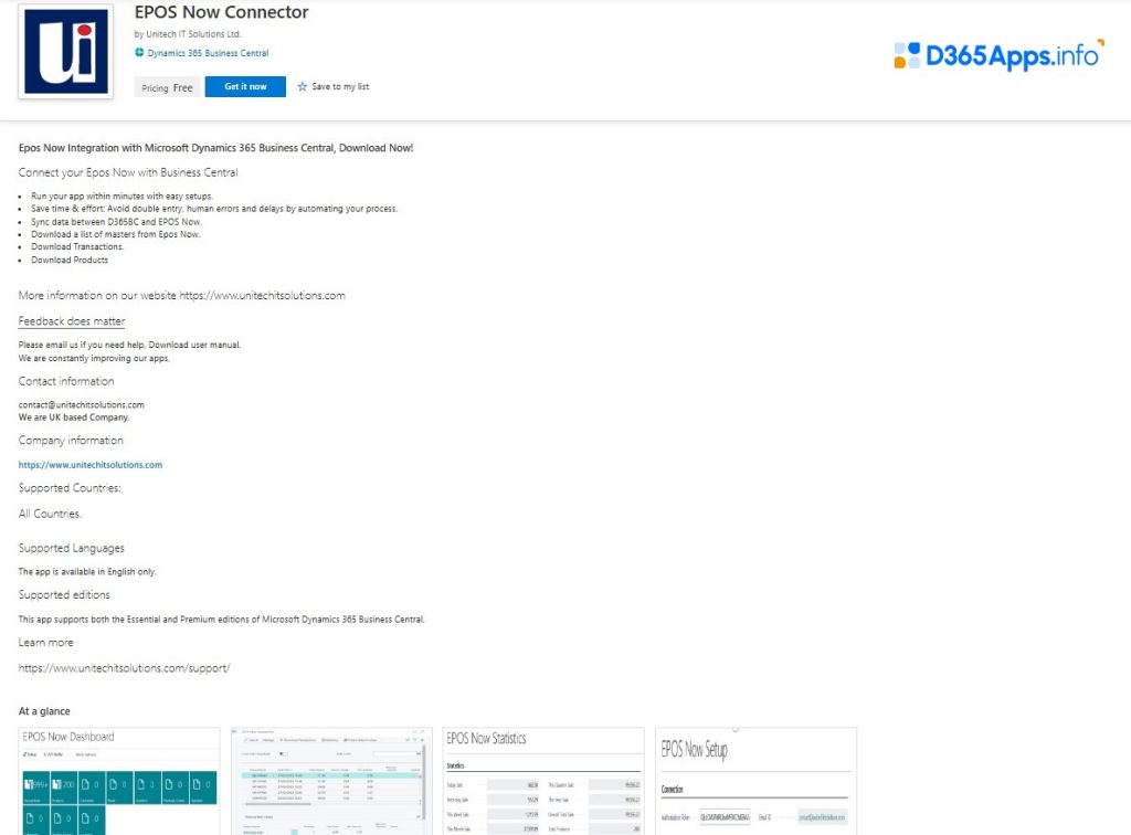 dynamics 365 solution for hospitality and travel EPOS Now Connector